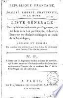 Liste générale des individus condamnés par jugement ou mis hors la loi par décrets