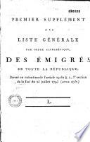 Liste générale par ordre alphabétique des émigrés de toute la République