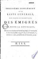 Liste générale par ordre alphabétique des émigrés de toute la République