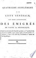 Liste générale par ordre alphabétique des émigrés de toute la République