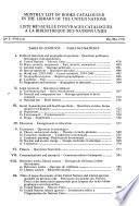 Liste mensuelle d'ouvrages catalogués à la Bibliothèque des Nations Unies