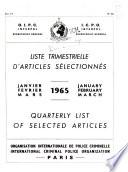 Liste semestrielle d'articles sélectionnés
