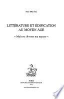 Littérature et édification au Moyen Age