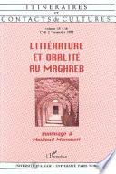 Littérature et oralité au Maghreb (n°15-16)