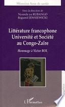 Littérature francophone, université & société au Congo-Zaïre