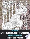 Livre de coloriage pour adultes - Animaux et oiseaux - Café au paradis - Renard