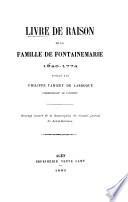 Livre de Raison de la famille de Fontainemaire, 1740-1774