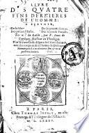 Livre des quatre fins dernieres de l'homme