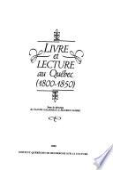 Livre et lecture au Québec, 1800-1850