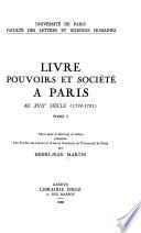 Livre, pouvoirs et société à Paris au XVIIe siècle