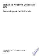 Livres et auteurs québécois