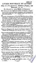 Livres nouveaux et autres chez J. J. Paschoud, libraire à Paris, rue Mazarine, n° 22 et à Genève...