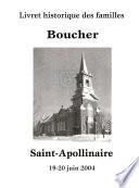 Livret historiques des familles Boucher
