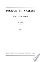 Logique et analyse