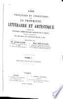 Lois françaises et étrangères sur la propriété littéraire et artistique: Lois de états de l'Europe