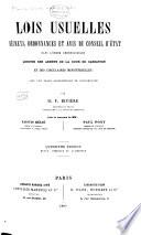 Lois usuelles, décrets, ordonnances et avis du Conseil d'État dans l'ordre chronologique