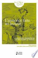 L’annonce faite au lecteur