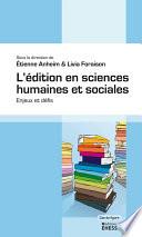 L’édition en sciences humaines et sociales