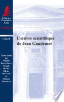 L’œuvre scientifique de Jean Gaudemet