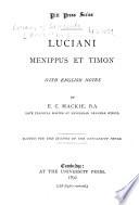 Luciani Menippus et Timon