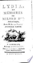 Lydia, Ou Mémoires De Milord D***