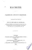 Macbeth: tragédie ... Traduite en vers français par le Chevalier de Chatelain