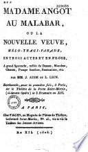 Madame Angot au Malabar, ou la Nouvelle Veuve