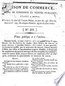 Maison de commerce, bureau de confiance et ventes publiques établi à Metz....