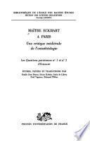Maître Eckhart à Paris