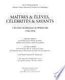 Maîtres & élèves, célébrités & savants