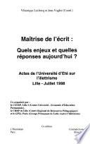 Maîtrise de l'écrit