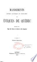 Mandements des Evêques de Québec