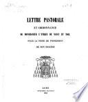 Mandements, Lettres pastorales...