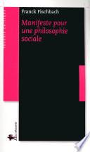 Manifeste pour une philosophie sociale