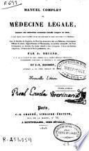Manuel complet de médecine légale...