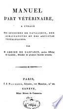 Manuel d'art vétérinaire