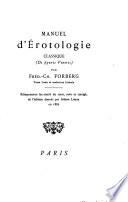 Manuel d'érotologie classique (de figuris Veneris)