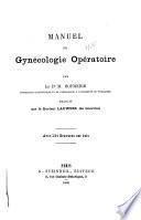 Manuel de gynécologie opératoire