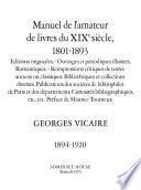 Manuel de l'amateur de livres du XIXe siècle, 1801-1893