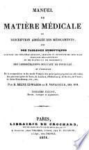 Manuel de matière médicale, ou Description abrégée des médicaments