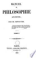 Manuel de philosophie ancienne