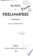Manuel de philosophie moderne