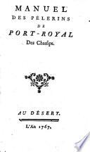 Manuel des pélerins de Port-Royal des Champs