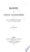 Manuel des sciences ecclésiastiques