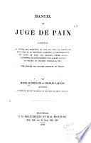 Manuel du juge de paix