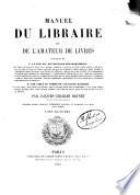 Manuel du libraire et de l'amateur de livres