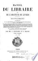 Manuel du libraire et de l'amateur de livres