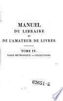 Manuel du libraire et de l'amateur des livres (etc.) 3. ed. augm