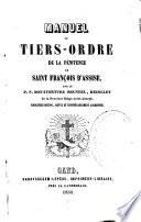 Manuel du Tiers-Ordre de la pénitence de saint François d'Assise