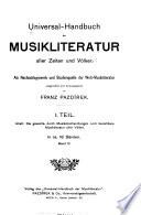 Manuel universel de la littérature musicale